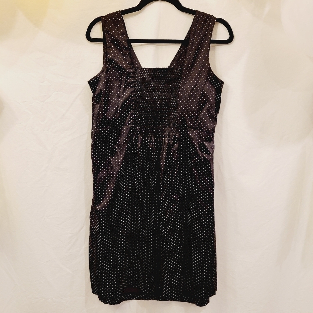 Three Seasons Maternity black cotton v-neck polka-dot dress size Medium - Picture 3 of 5